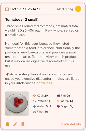 DietVox Meal Analysis