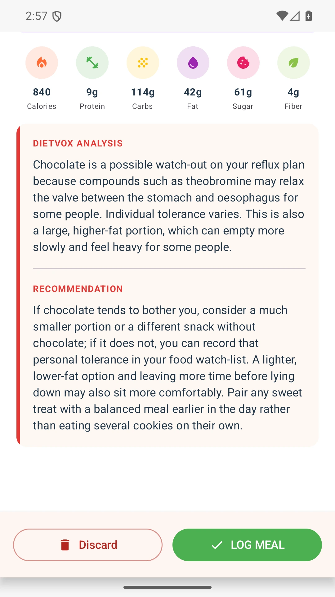 DietVox acid reflux analysis for Cookies with the verified rating explanation