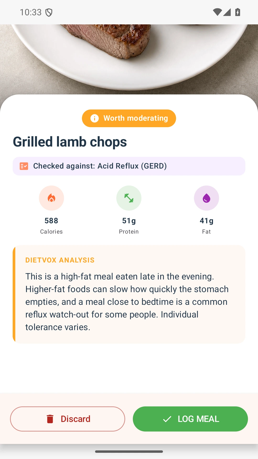 DietVox acid reflux analysis for Lamb with the verified rating explanation